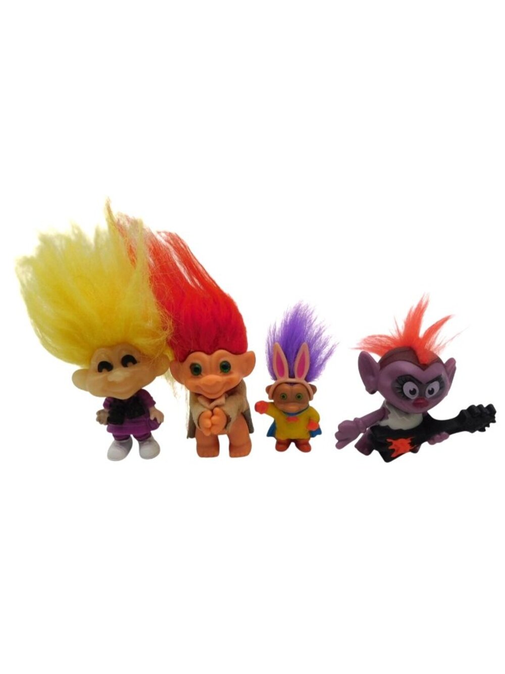 Vintage Troll 4 Doll Figurines Lot Burger King Glow in the Dark SOMA 2.5" - 4"
